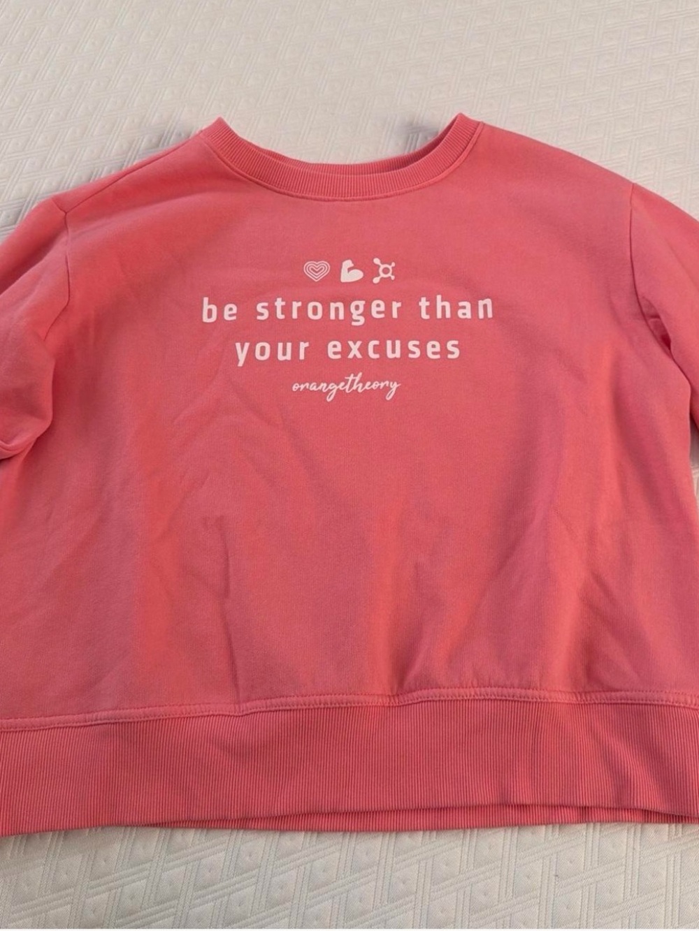 orangetheory Coral Sweatshirt - Be Stronger Than Your Excuses